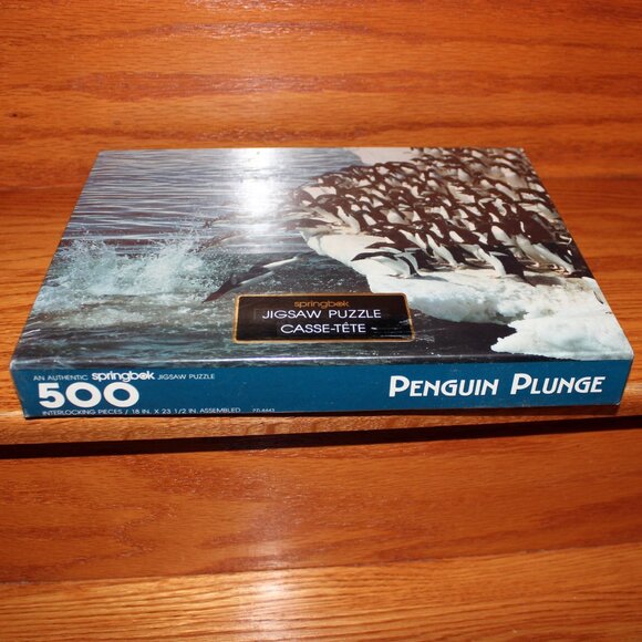 3/$77❤️new sealed vintage 1989 PENGUIN PLUNGE 500 pcs Springbok puzzle PZL4443 - Picture 10 of 10
